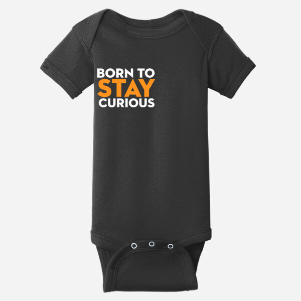 Born To Stay Curious - Infant Short Sleeve Baby Rib Bodysuit Thumbnail