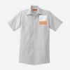Short Sleeve Striped Industrial Work Shirt Thumbnail